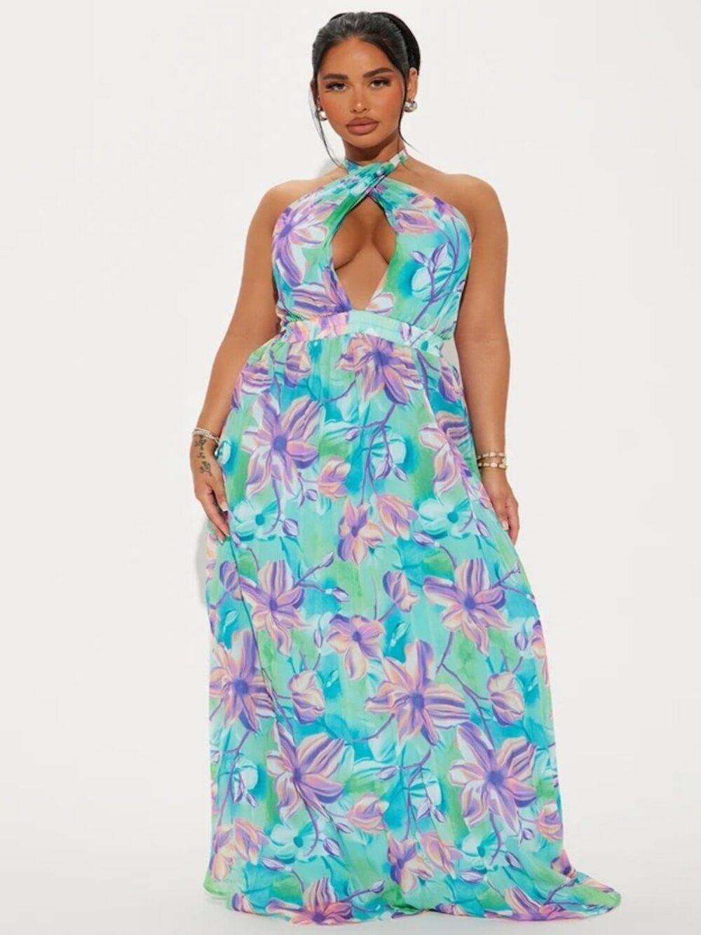 Fashion Nova "Tropic Lifestyle" Maxi Dress Size L